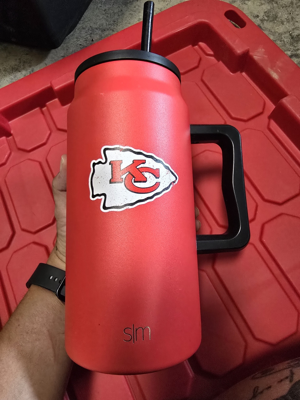 Simple Modern Kansas City Chiefs Red Insulated Travel Mug with Handle 50 oz